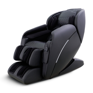 Черное массажное кресло шиацу с нулевой гравитацией для всего тела с человеческим прикосновением