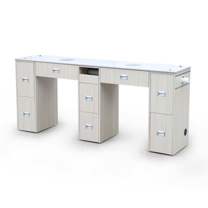 Мраморный двойной маникюрный стол Станция для ногтей с вентилятором - Kangmei