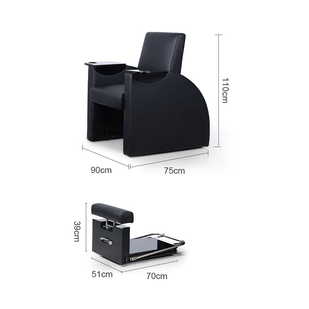 Простое черное кресло для педикюра без сантехники на продажу - Kangmei