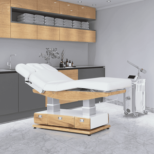 Белый электрический массажный стол, медицинская спа-кровать для осмотра - Kangmei