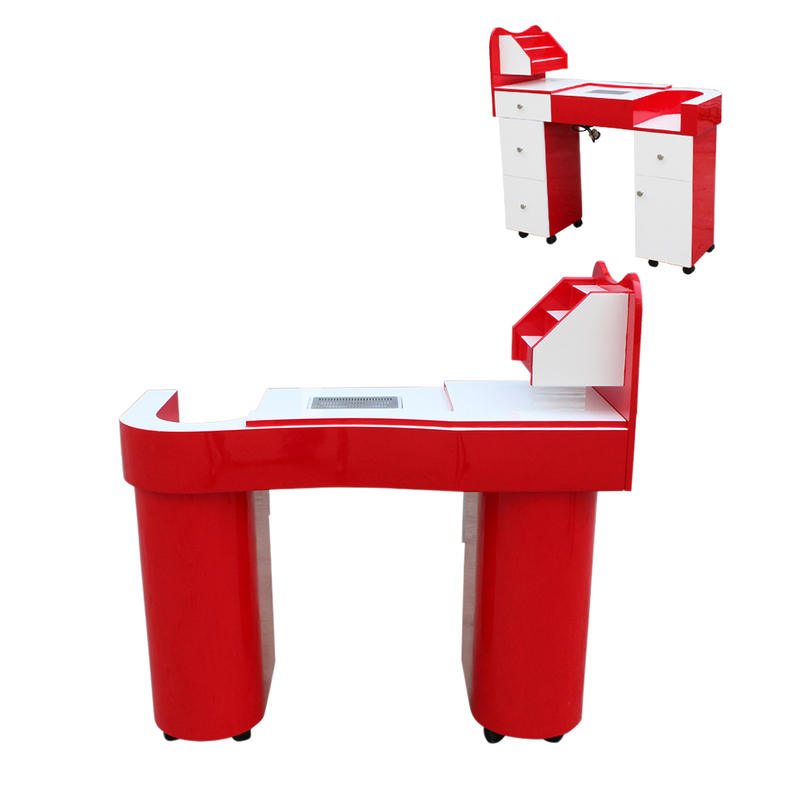 2018 Kangzhimei оптом современный маникюрный салон красный и белый маникюрный стол для ногтей N049-1