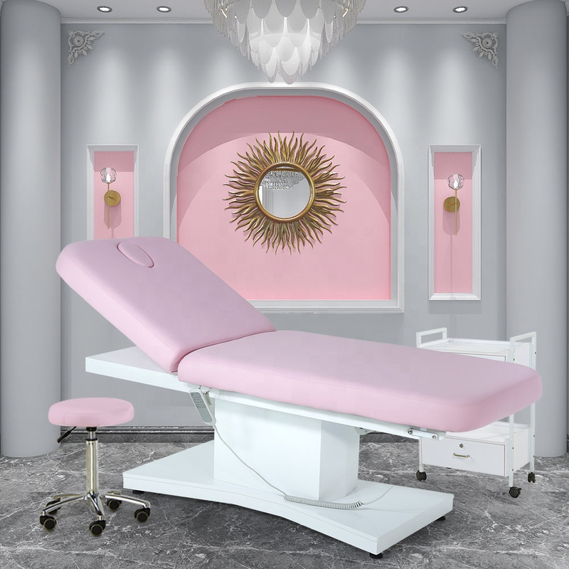 Розовый электрический воском массажный стол спа ресницы кровать для лица