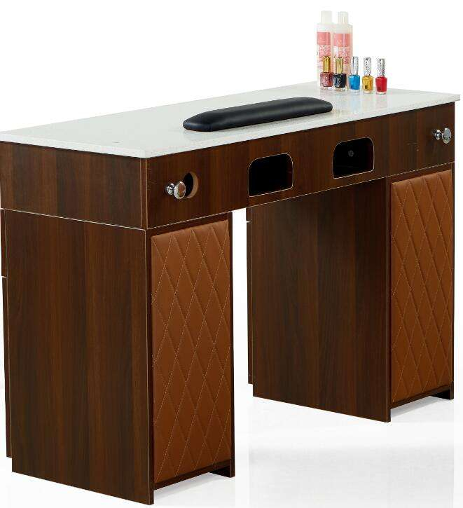 Коричневый маникюрный стол Nail Bar Tech Desk Station с вентиляционным отверстием - kangmei