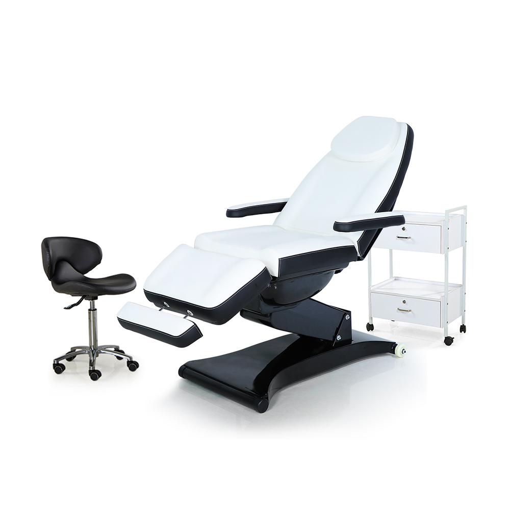 Бело-черный электрический массажный стол Beauty Facial Bed