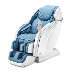 Роскошное синее кожаное массажное кресло для всего тела 0 Gravity