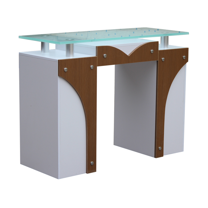 Маникюрный стол со стеклянной столешницей и пылесборником - Kangmei