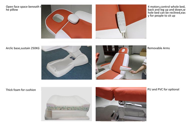 Роскошный электрический массажный стол для ресниц с регулируемым наклоном, кровать для лица на продажу
