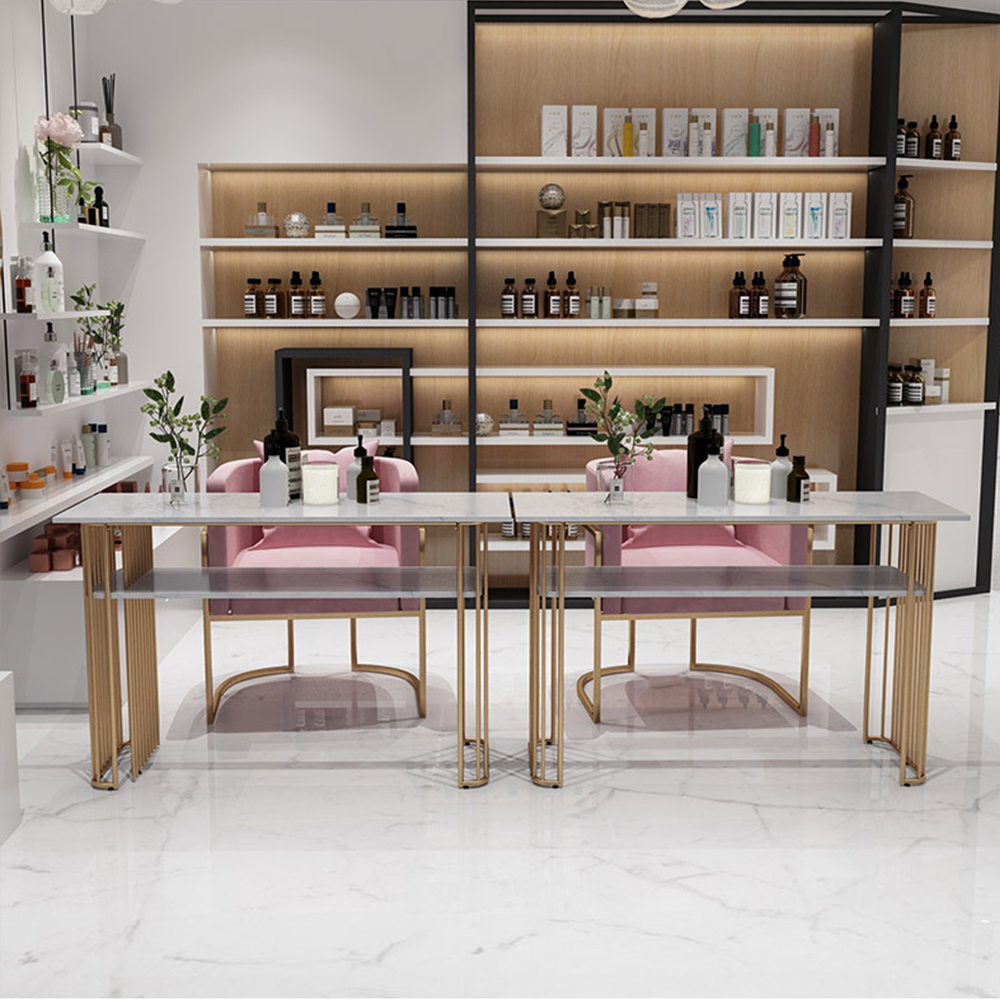 Современный роскошный розовый маникюрный стол Nail Tech Desk Station - kangmei