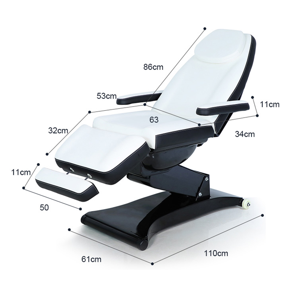 Бело-черный электрический массажный стол Beauty Facial Bed