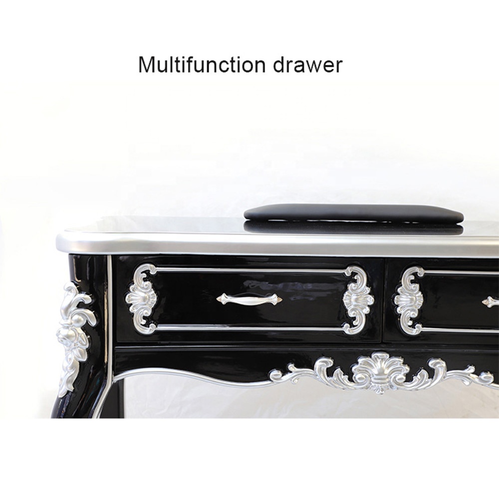 Черный роскошный винтажный маникюрный стол для ногтей - Kangmei