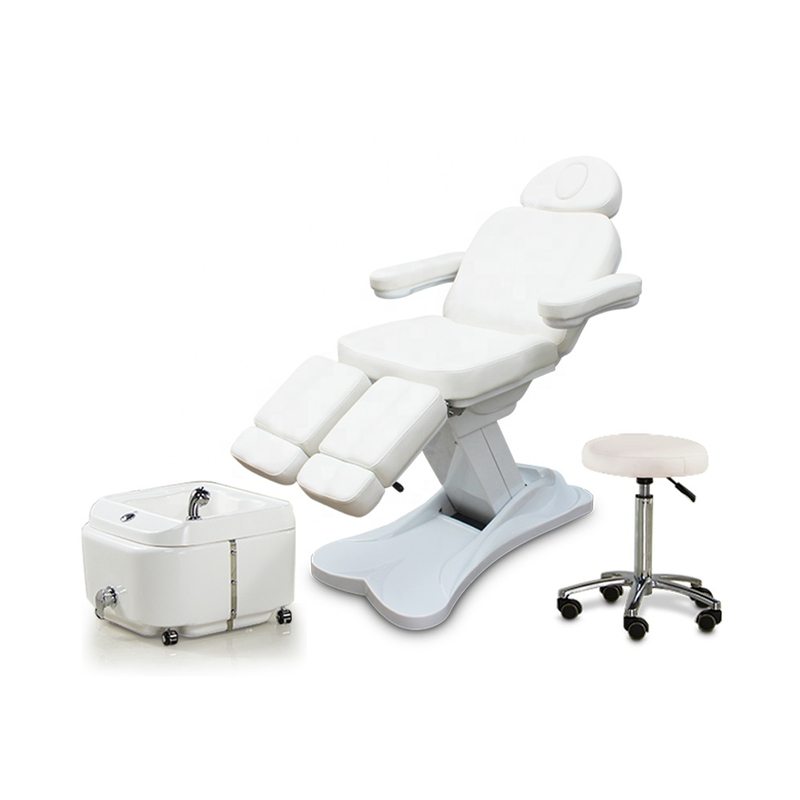 Белый электрический массажный стол Podiatry Tattoo Facial Chair